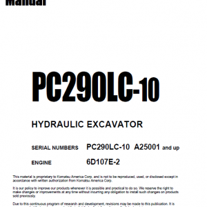 Komatsu Pc290lc-10 Excavator Service Manual