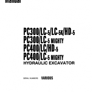 Komatsu Pc300-5, Pc300lc-5, Pc300hd-5 Excavator Service Manual