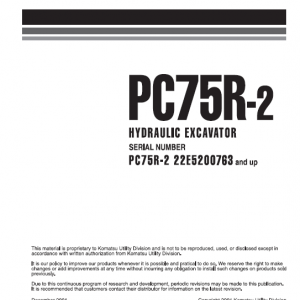 Komatsu Pc75r-2 Excavator Service Manual