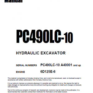 Komatsu Pc490lc-10 Excavator Service Manual