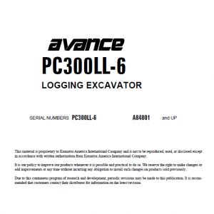 Komatsu Pc300ll-6 Excavator Service Manual