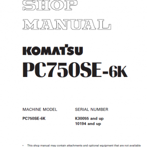 Komatsu Pc750se-6k Excavator Service Manual