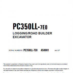 Komatsu Pc350ll-7e0 Excavator Service Manual