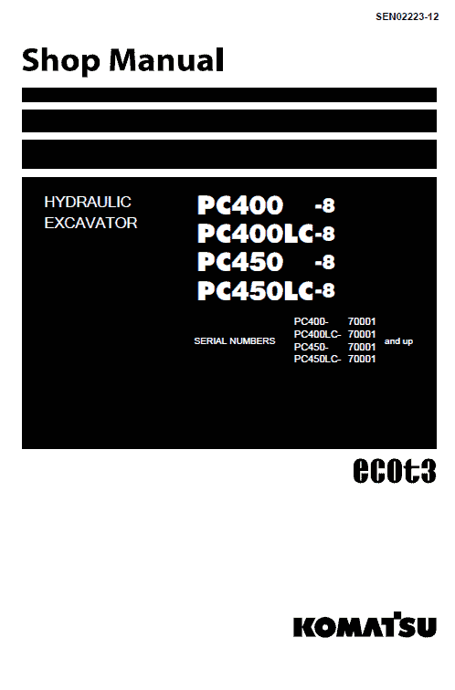 Komatsu Pc400-8, Pc400lc-8 Excavator Service Manual