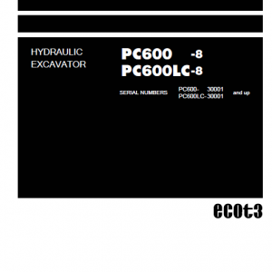 Komatsu Pc600-8 And Pc600lc-8 Excavator Service Manual