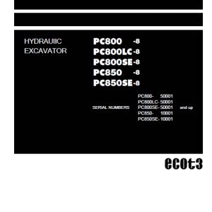 Komatsu Pc800-8, Pc800lc-8, Pc850-8, Pc850lc-8 Excavator Manual