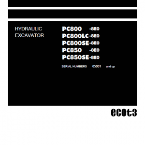 Komatsu Pc800-8e0, Pc800lc-8e0, Pc850-8e0, Pc850lc-8e0 Manual