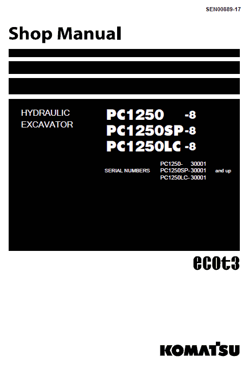 Komatsu Pc1250-8, Pc1250sp-8, Pc1250lc-8 Excavator Service Manual