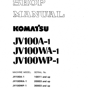 Komatsu Jv100a-1, Jv100wa-1, Jv100wp-1 Drum Rollers Manual