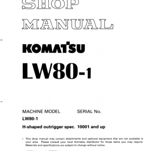 Komatsu Lw80 Crane Service Manual