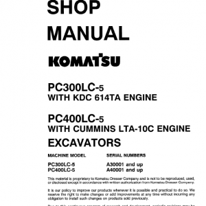 Komatsu Pc300-5, Pc300lc-5, Pc300hd-5 Excavator Service Manual