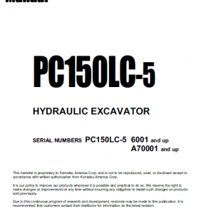 Komatsu Pc150lc-5 Excavator Service Manual