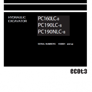 Komatsu Pc160lc-8, Pc190lc-8, Pc190nlc-8 Excavator Service Manual