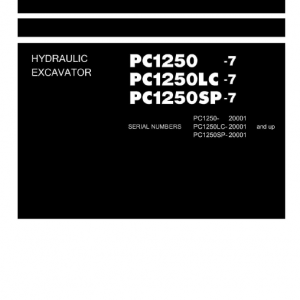 Komatsu Pc1250-7, Pc1250sp-7, Pc120lc-7 Excavator Service Manual