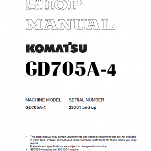 Komatsu Gd705a-4, Gd705r-4 Motor Grader Service Manual