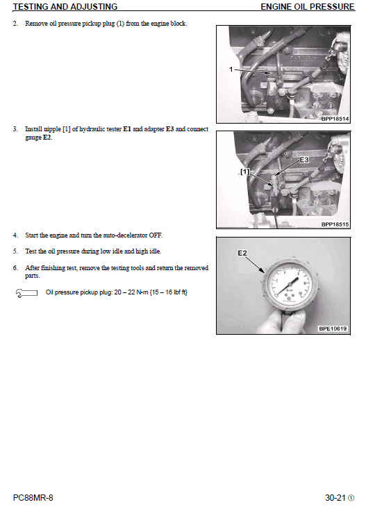 Komatsu Pc88mr-8 Excavator Service Manual