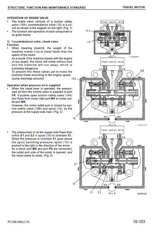 Komatsu Pc160lc-7k, Pc180lc-7k Excavator Service Manual