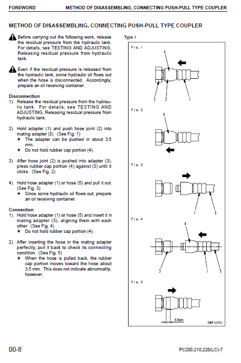 Komatsu Pc200-7, Pc200lc-7, Pc210-7, Pc210lc-7 Excavator Manual