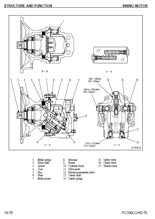 Komatsu Pc300lc-7l, Pc300hd-7l Excavator Service Manual