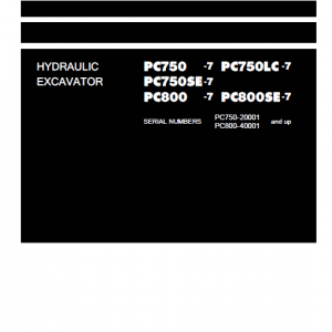 Komatsu Pc750-7, Pc750lc-7, Pc800-7, Pc800se-7 Excavator Service Manual