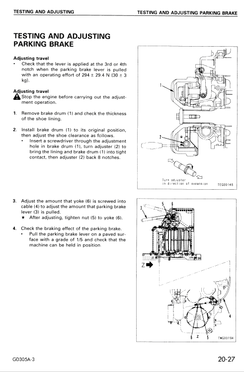 Komatsu Gd305a-3 Motor Grader Service Manual