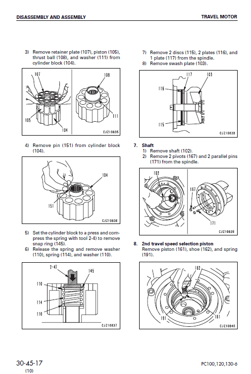 Komatsu Pc100-6, Pc120-6, Pc120lc-6, Pc130-6 Excavator Manual