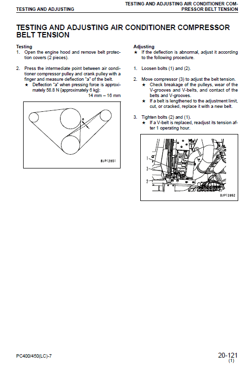 Komatsu Pc400-7, Pc400lc-7, Pc450-7, Pc450lc-7 Excavator Manual