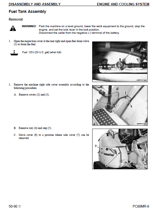 Komatsu Pc88mr-8 Excavator Service Manual