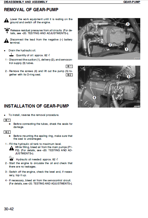 Komatsu Pw95-1 Excavator Service Manual