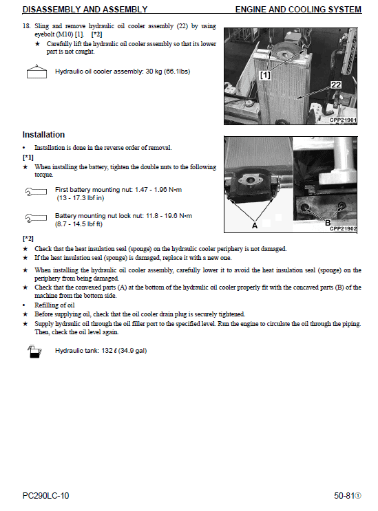 Komatsu Pc290lc-10 Excavator Service Manual