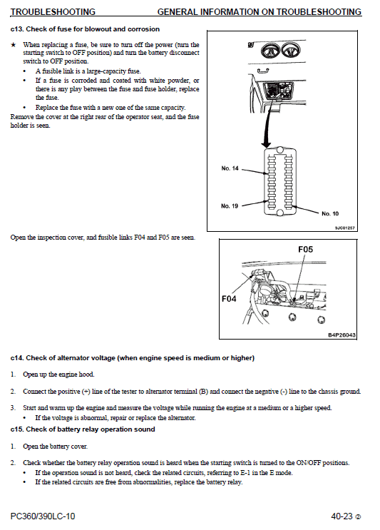 Komatsu Pc360lc-10, Pc390lc-10 Excavator Service Manual