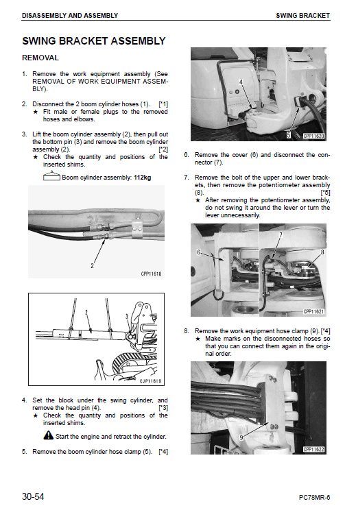 Komatsu Pc78mr-6 Excavator Service Manual