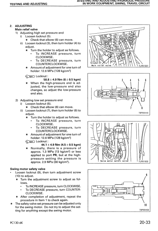 Komatsu Pc130-6k, Pc150lgp-6k Excavator Service Manual