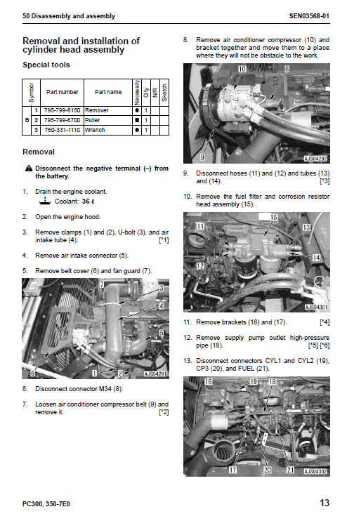 Komatsu Pc300-7e0, Pc300lc-7eo, Pc350-7e0, Pc350lc-7e0 Excavator Manual