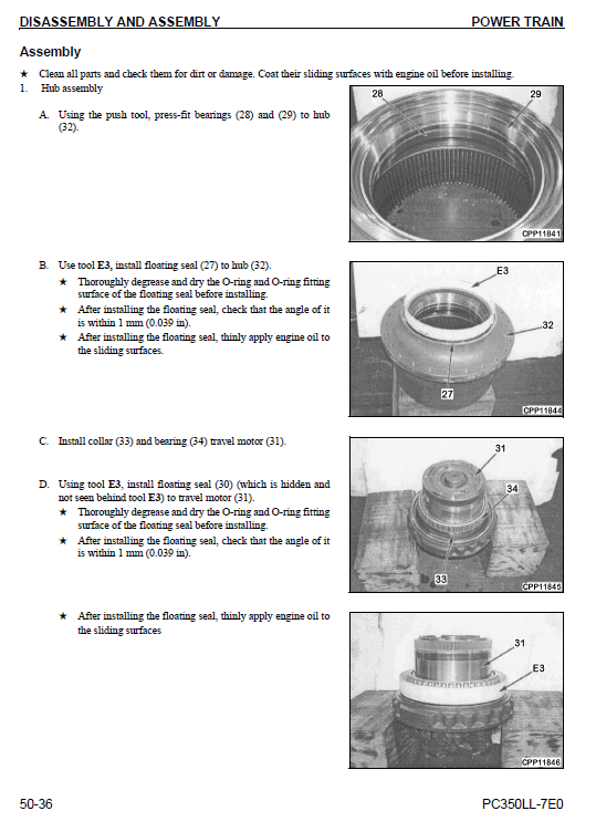 Komatsu Pc350ll-7e0 Excavator Service Manual