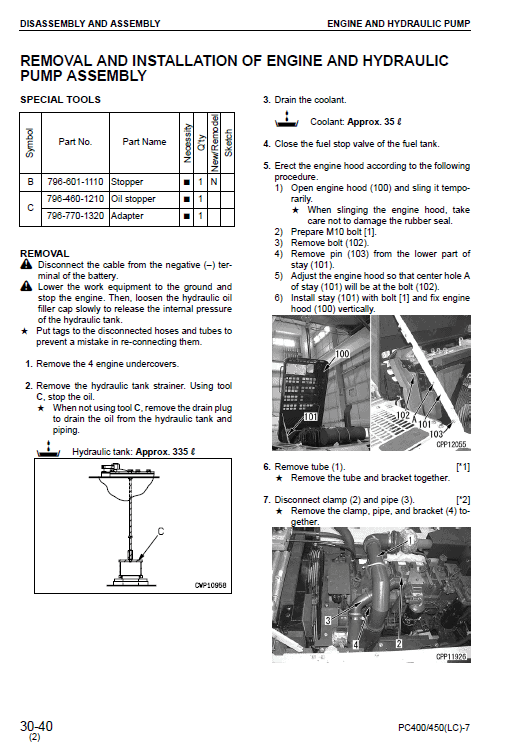 Komatsu Pc400-7, Pc400lc-7, Pc450-7, Pc450lc-7 Excavator Manual