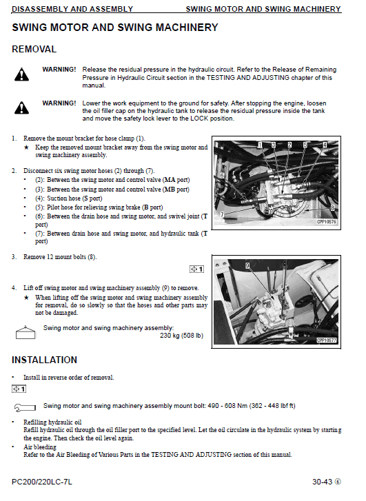 Komatsu Pc200lc-7l And Pc220lc-7l Service Manual