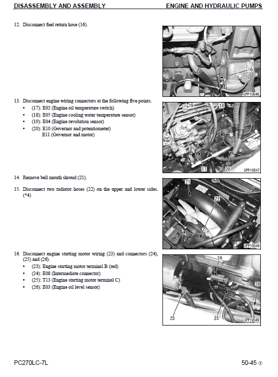 Komatsu Pc270lc-7l Excavator Service Manual