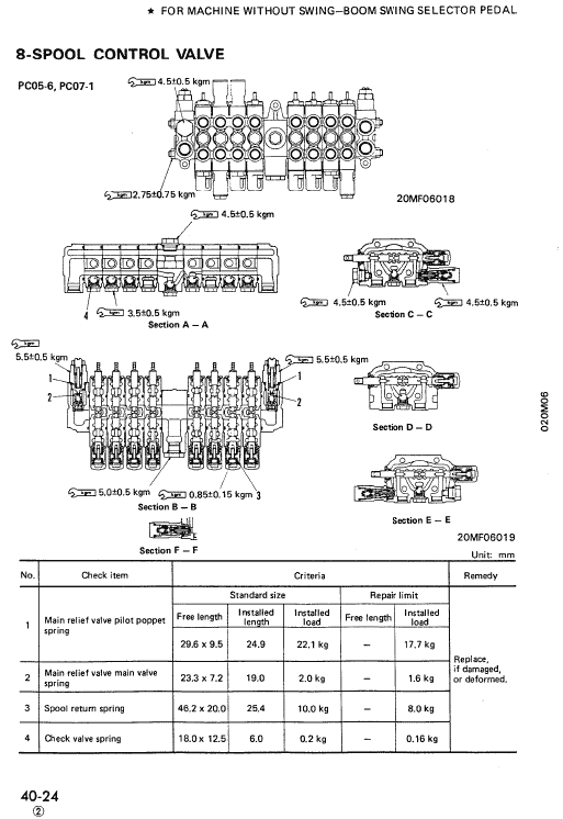 Komatsu Pc05-6, Pc07-1, Pc10-6, Pc15-2 Excavator Manual