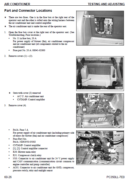 Komatsu Pc350ll-7e0 Excavator Service Manual