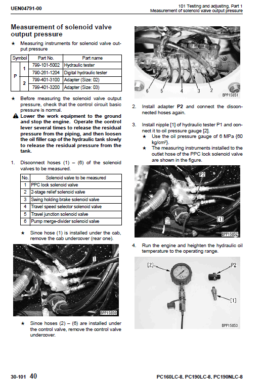 Komatsu Pc160lc-8, Pc190lc-8, Pc190nlc-8 Excavator Service Manual