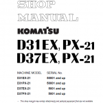 Komatsu D31ex-21, D31px-21, D37ex-21, D37px-21 Dozer Manual