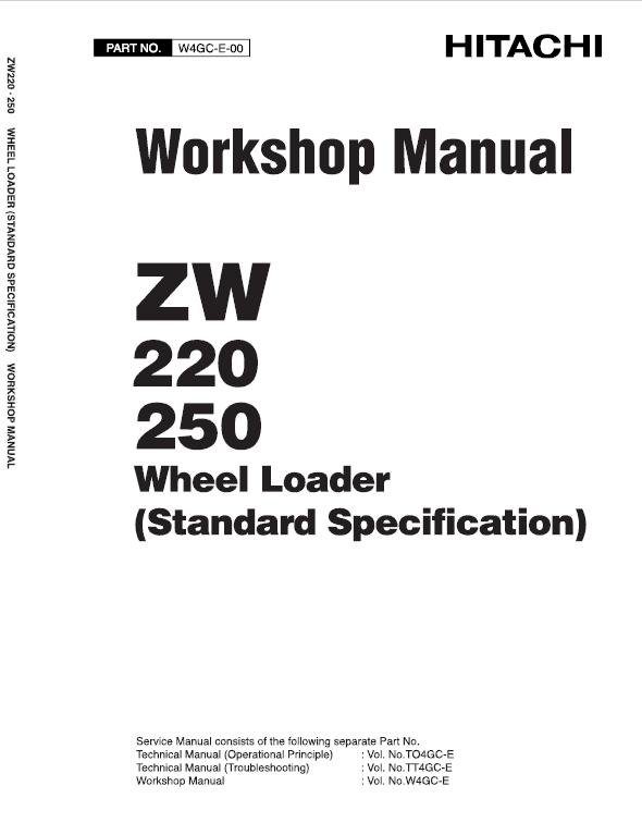 Hitachi Zw220, Zw250 Wheel Loader Service Manual