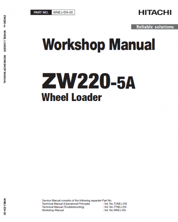 Hitachi Zw220-5a, Zw220-5b Wheel Loader Service Manual