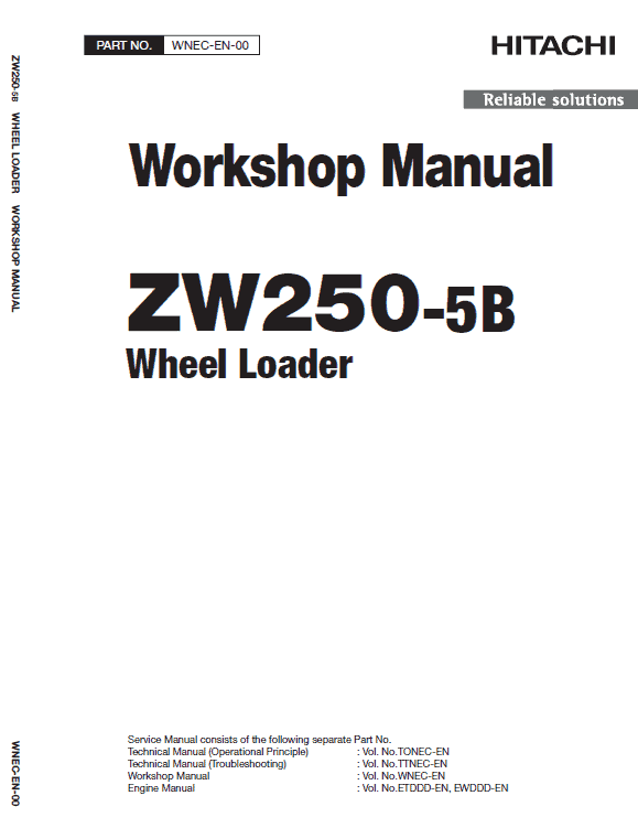 Hitachi Zw250-5b Wheel Loader Service Manual