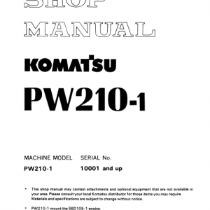 Komatsu Pw210-1 Excavator Service Manual