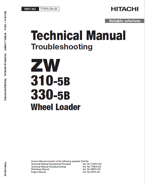 Hitachi Zw310-5a, Zw310-5b Wheel Loader Service Manual