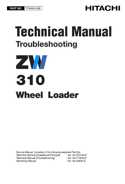 Hitachi Zw310 Wheel Loader Service Manual