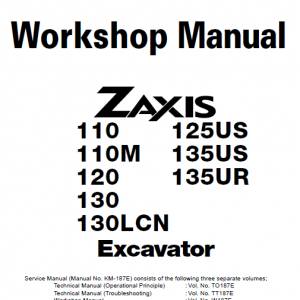 Hitachi Zx110, Zx110m, Zx120, Zx130, Zx130lcn Excavator Service Manual