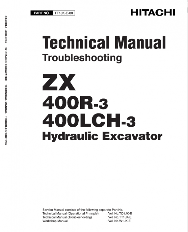 Hitachi Zx400r-3, Zx400lch-3 Excavator Service Manual